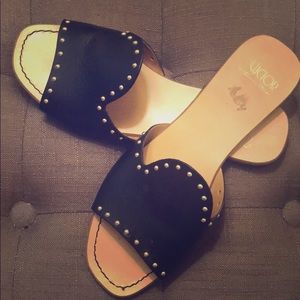 Leather studded flats!